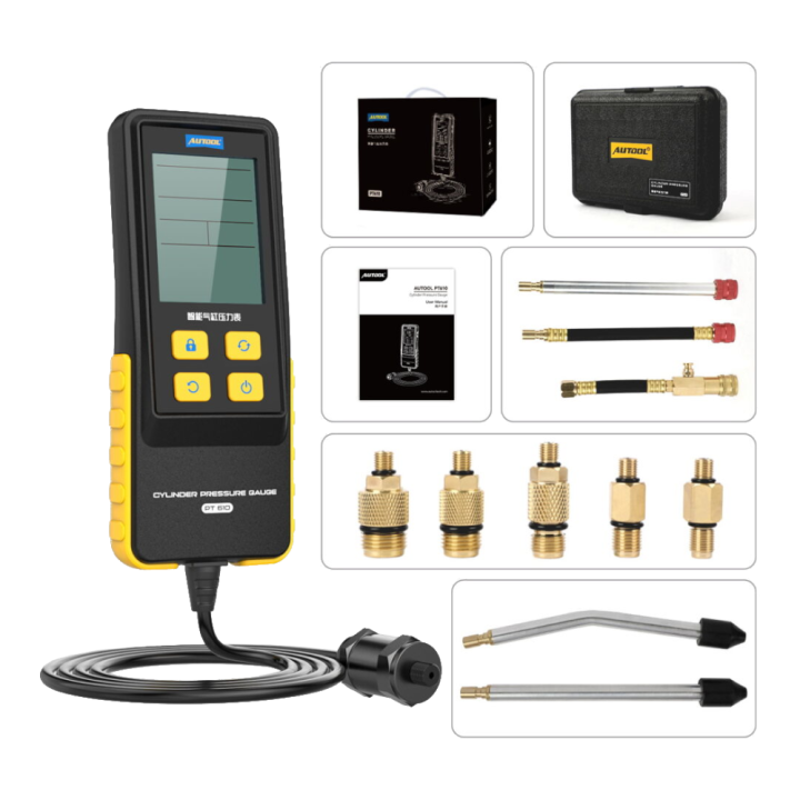 AUTOOL PT610 | Compresómetro Digital Inteligente y Medidor de Presión de Cilindros Automotriz (0-30 Bar / 426 PSI)
