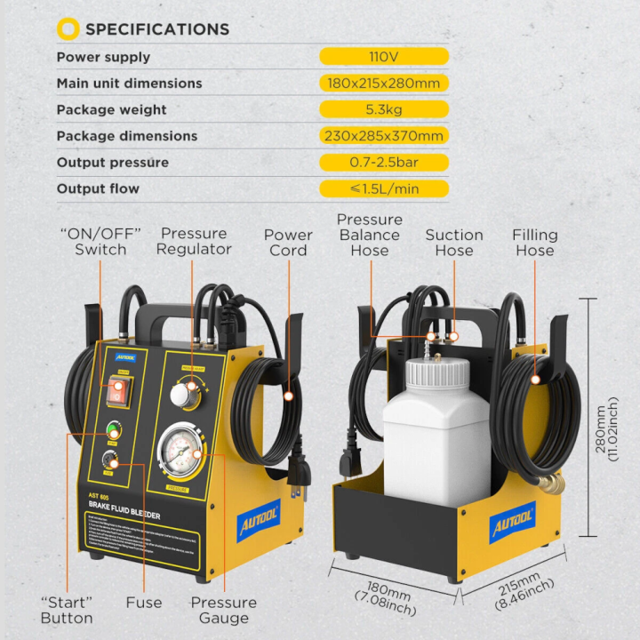 Extractor Y Llenado De Líquido De Frenos Autool Ast605