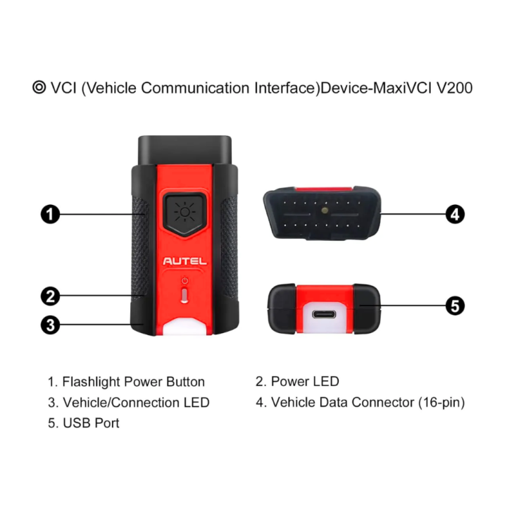 Autel MaxiVCI V200 interfaz Bluetooth OBD2