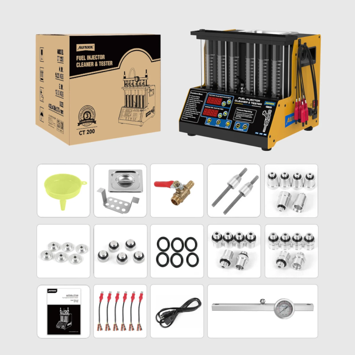 Probador Y Limpiador De Inyectores 6 Puestos Autool Ct200